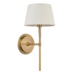 Endon Rennes Antique Brass Wall Light With Ivory Shade