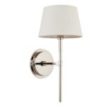 Endon Rennes Polished Nickel Wall Light With Ivory Shade