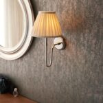 Endon Rouen Polished Nickel Wall Light Cream Pleated Shade