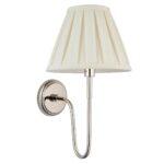 Endon Rouen Polished Nickel Wall Light Cream Pleated Shade