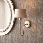 Endon Rouen Polished Nickel Wall Light With Grey Shade
