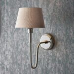 Endon Rouen Polished Nickel Wall Light With Grey Shade