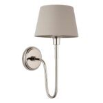 Endon Rouen Polished Nickel Wall Light With Grey Shade