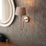 Endon Rouen Polished Nickel Wall Light With Grey Shade