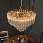 Endon Toulouse 12 Light Tiered Chandelier Polished Nickel