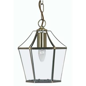 Dulverton 1 light hanging lantern in antique brass main image