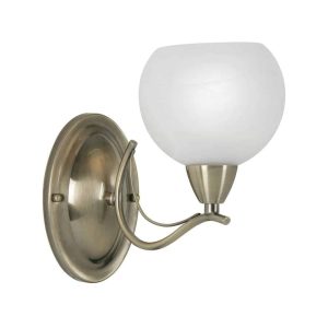 Luanda elegant single wall light in antique brass