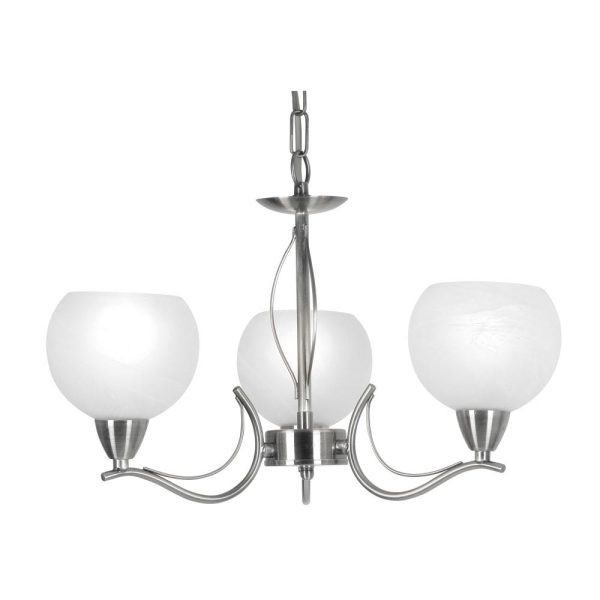 Luanda elegant 3 light chandelier in antique chrome