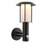 Endon Tarrow Modern Solar Outdoor Wall Light PIR Black