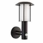Endon Tarrow Modern Solar Outdoor Wall Light PIR Black