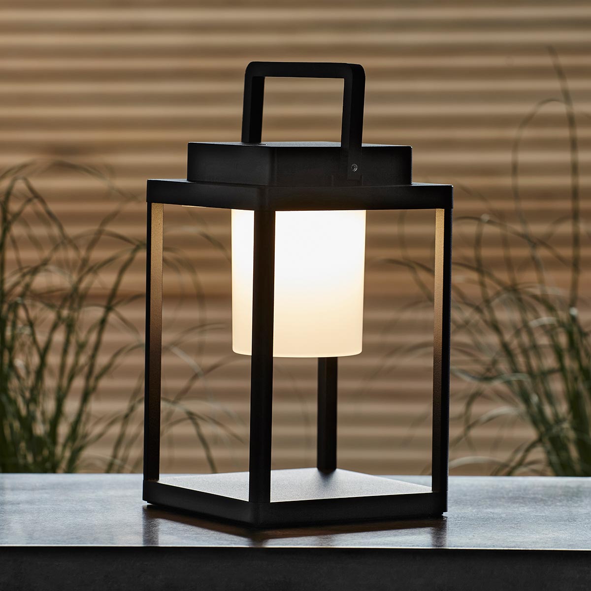 Endon Voyage Rechargeable Outdoor Table Lantern Black