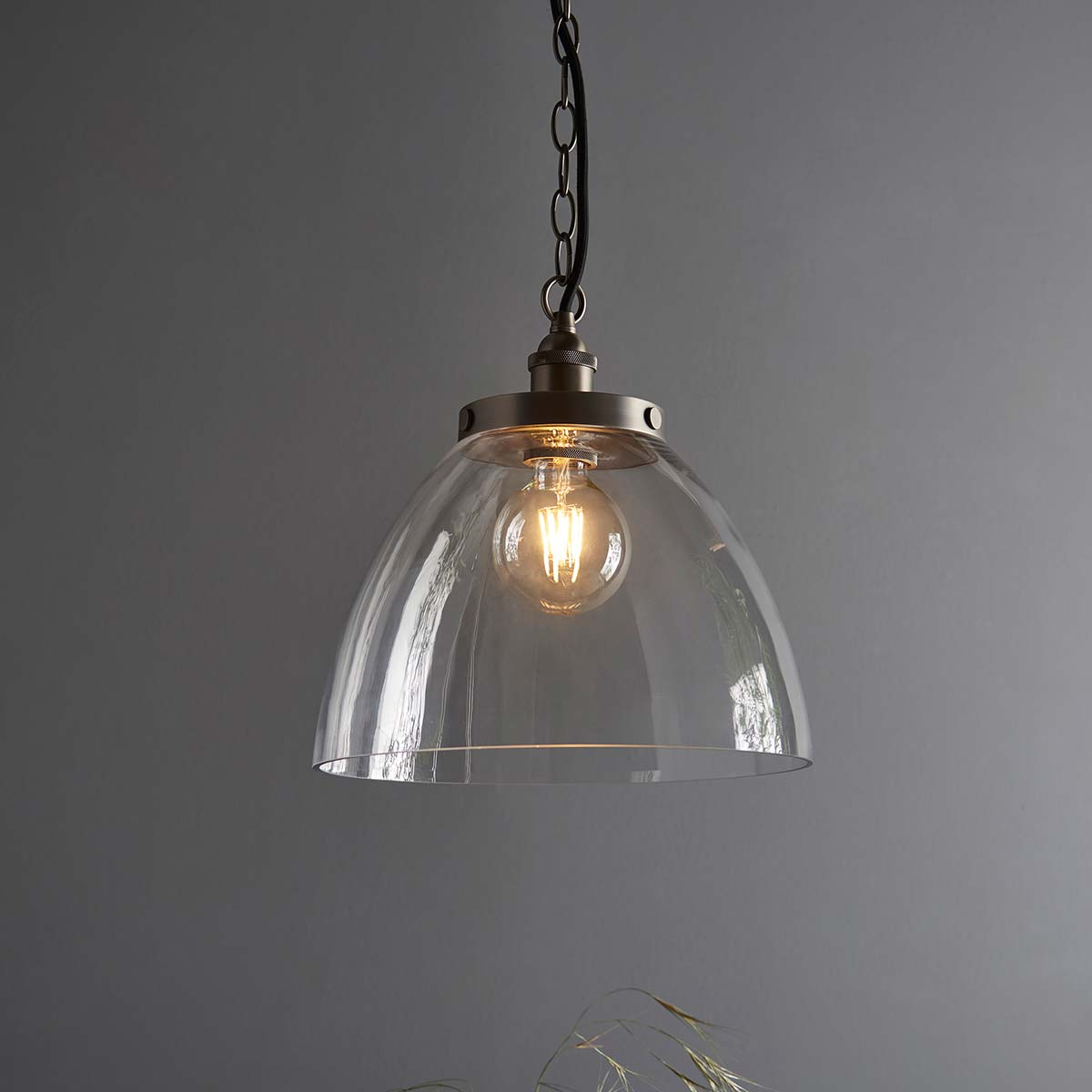 Hansen Grand Single Brushed Silver Ceiling Pendant