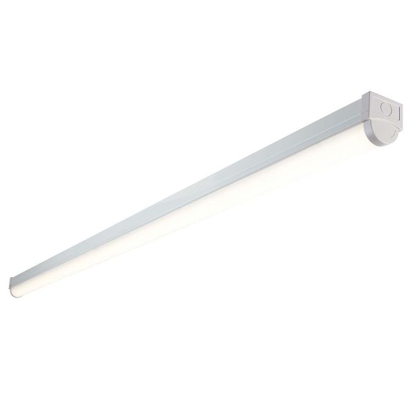 RularPlus 6ft single 44W cool white LED batten in gloss white on white background lit