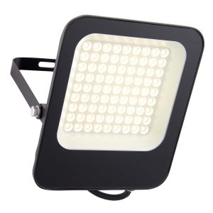 Guard 50w cool white LED floodlight in matt black with 4500 lumen on white background lit