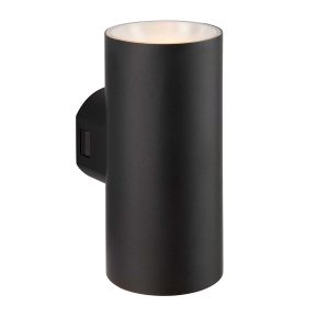 Cairo modern CCT LED outdoor wall washer light in black on white background showing warm white light