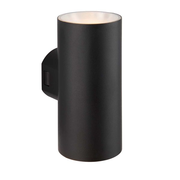 Cairo modern CCT LED outdoor wall washer light in black on white background showing warm white light
