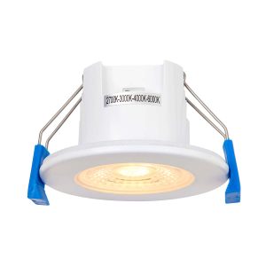 ShieldLITE 5W CCT LED shower light in white full height lit