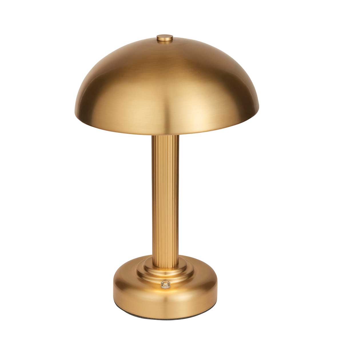 Bridport Small Brass Rechargeable Table Lamp with Metal Shade