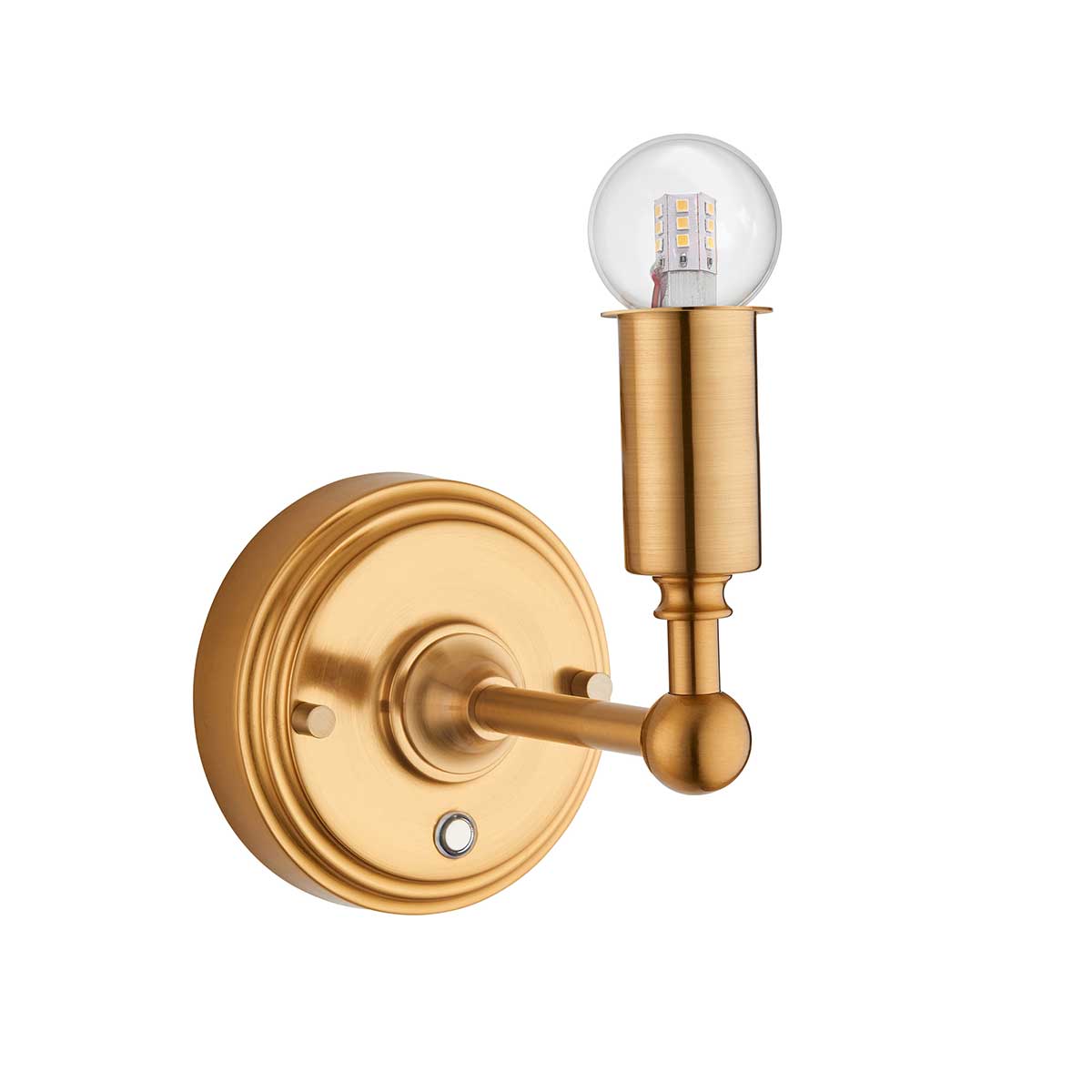 Burley Aged Brass Rechargeable Wall Light Fitting Only