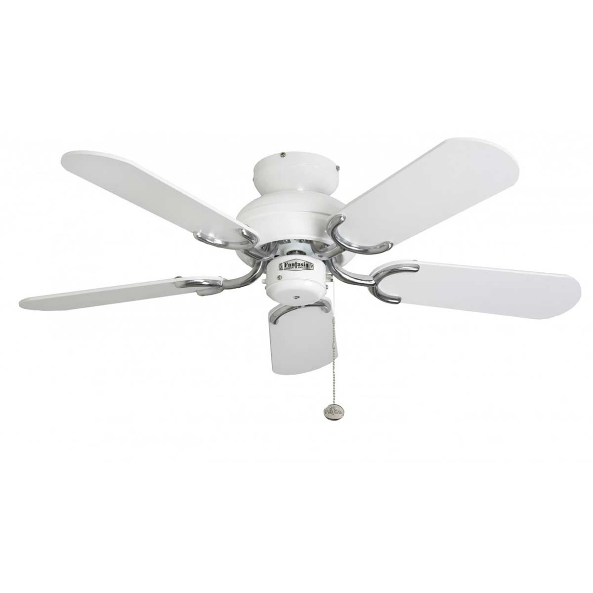Fantasia Capri 36″ Ceiling Fan Without Light White / Stainless Steel