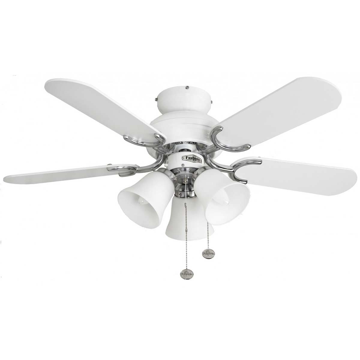 Fantasia Capri Combi 36″ Ceiling Fan Light White / Stainless Steel