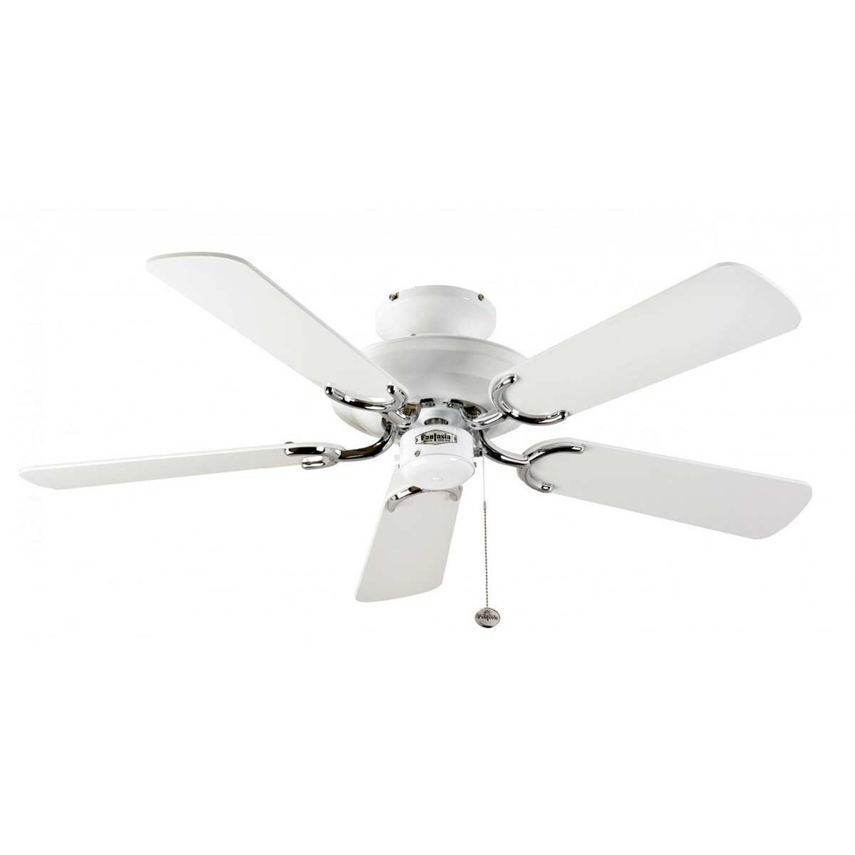 Fantasia Mayfair 42″ Ceiling Fan Without Light White / Stainless Steel