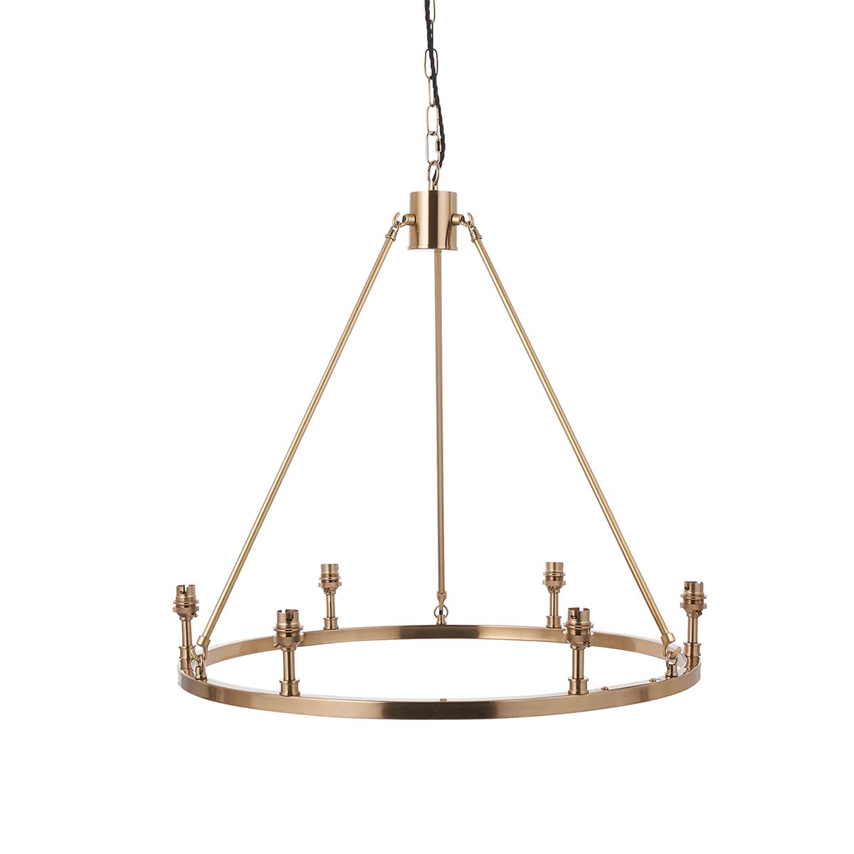 Aged Brass 6 Light Hoop Design Chandelier Fitting Only