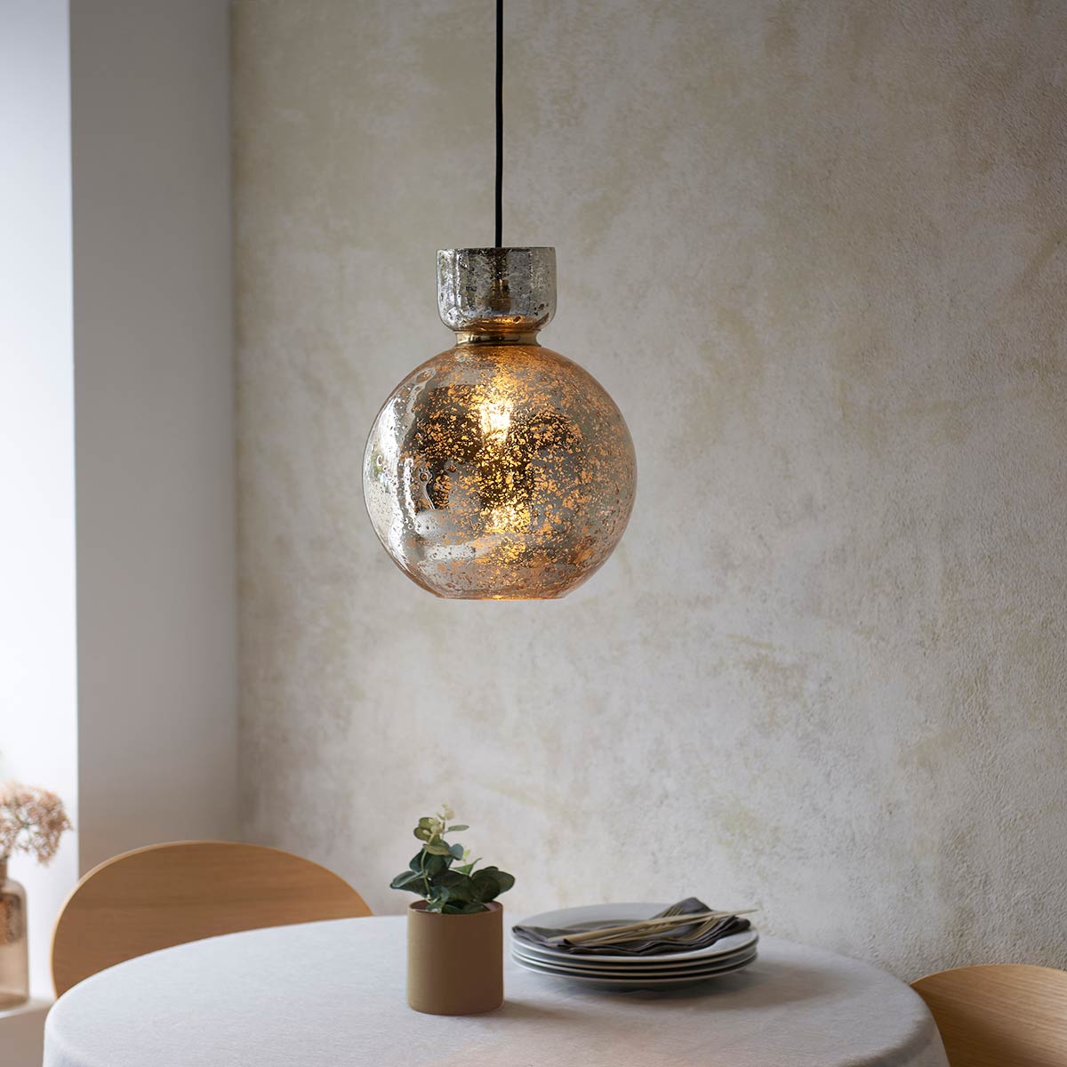 High Quality Kitchen Pendant with Mercury Glass Shade