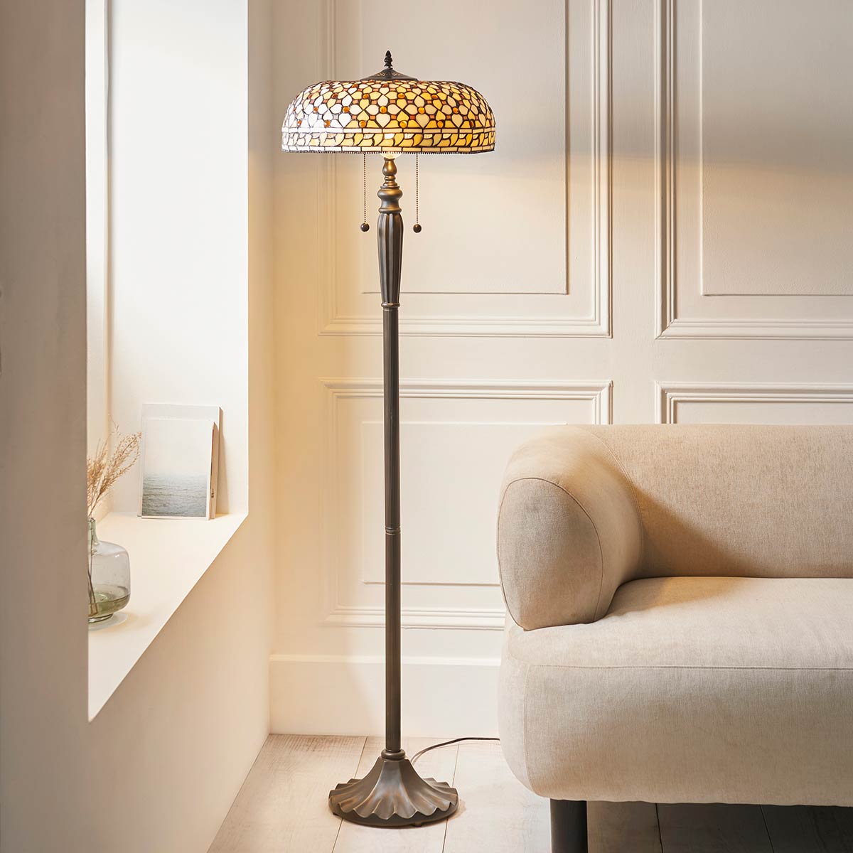 Mille Feux Tiffany Floor Standard Lamp 2 Light