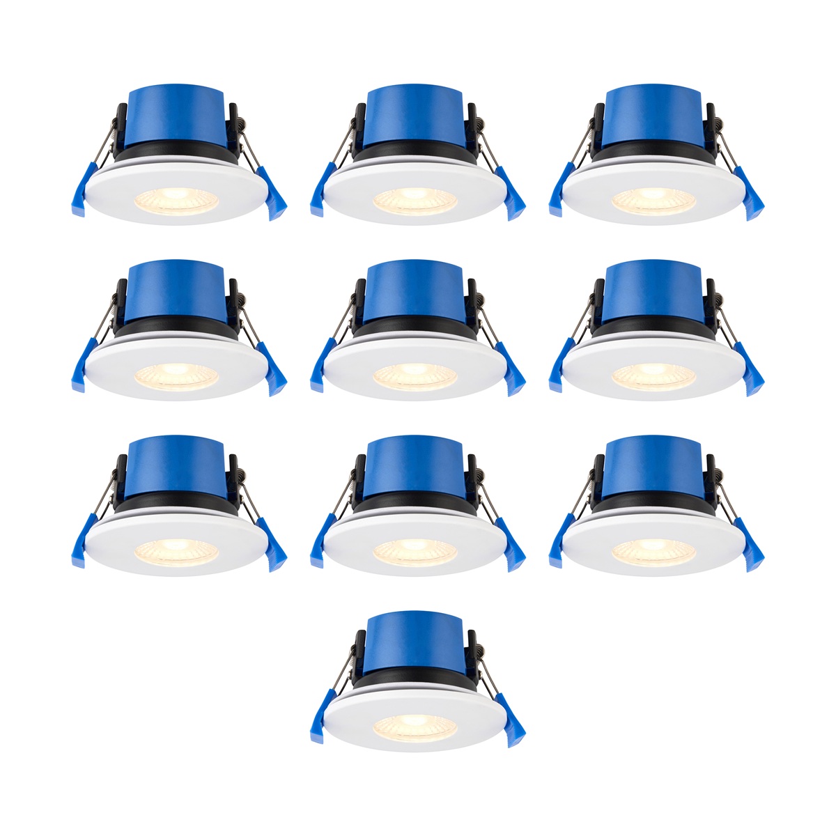 Shield Dimmable 7w 4CCT LED Fire Rated IP65 Shower Light – 10 Pack