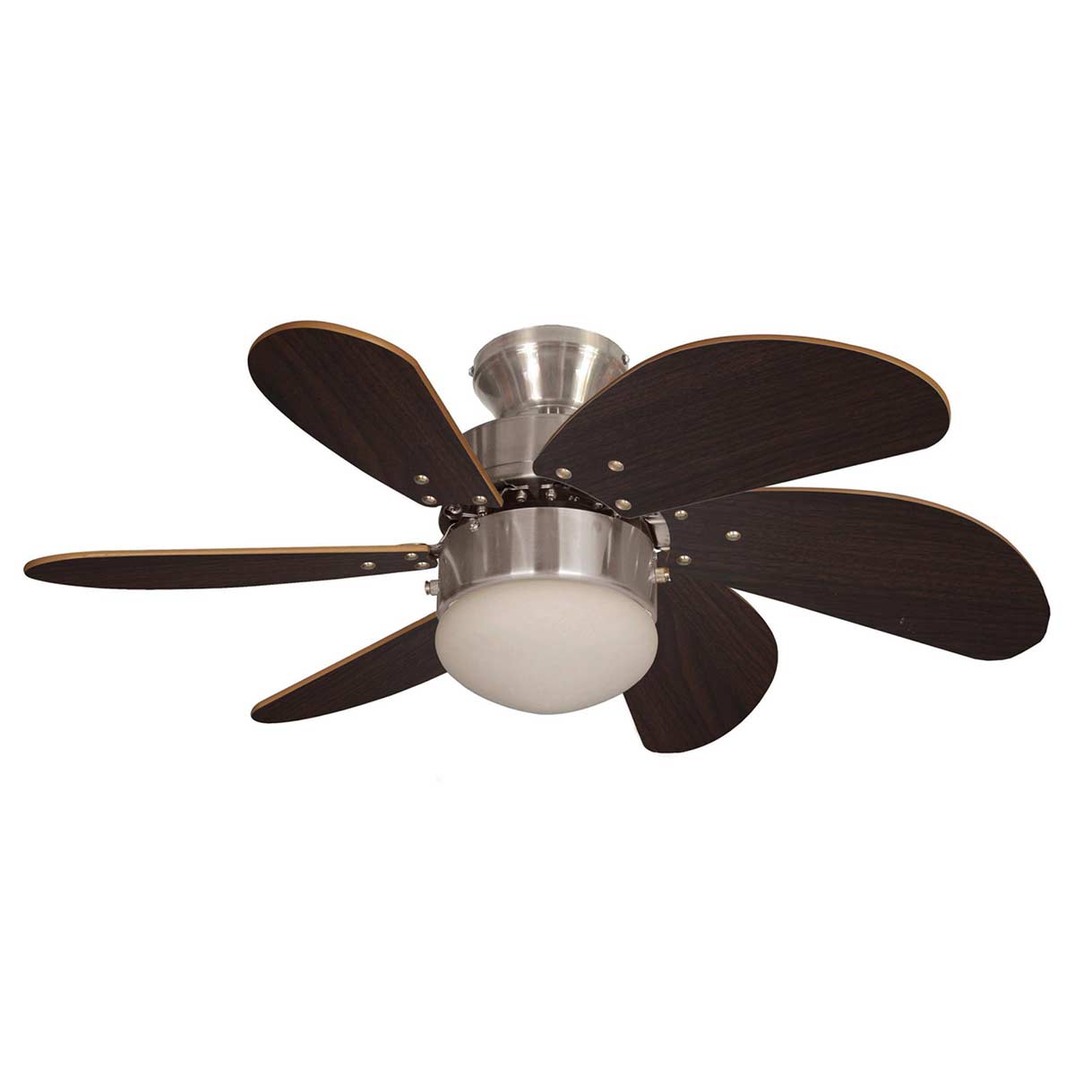 Fantasia Atlanta Small 30″ Ceiling Fan Light Brushed Nickel / Oak