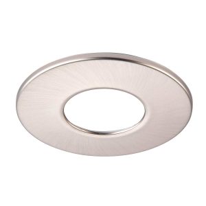 ShieldPRO downlight satin nickel finish bezel accessory.
