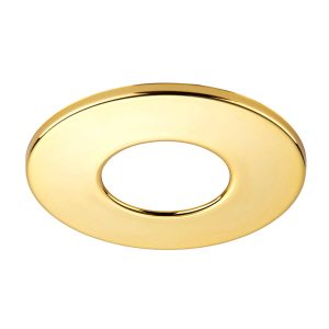 ShieldPRO downlight polished brass finish bezel accessory.