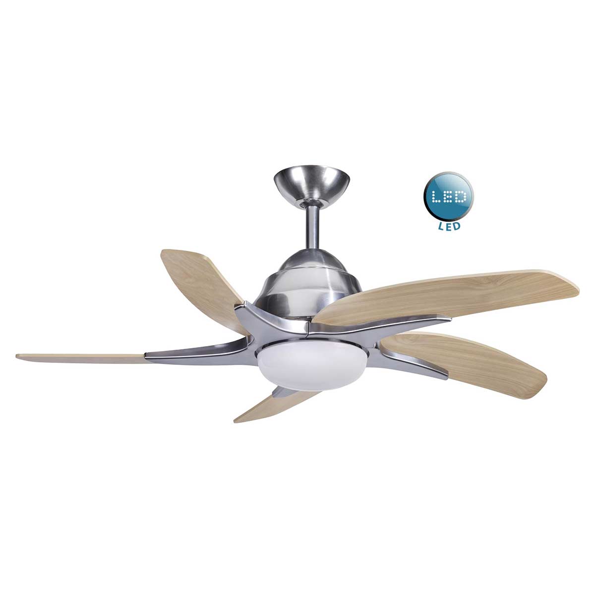 Fantasia Viper Plus Remote 44″ Ceiling Fan LED Stainless Steel / Maple
