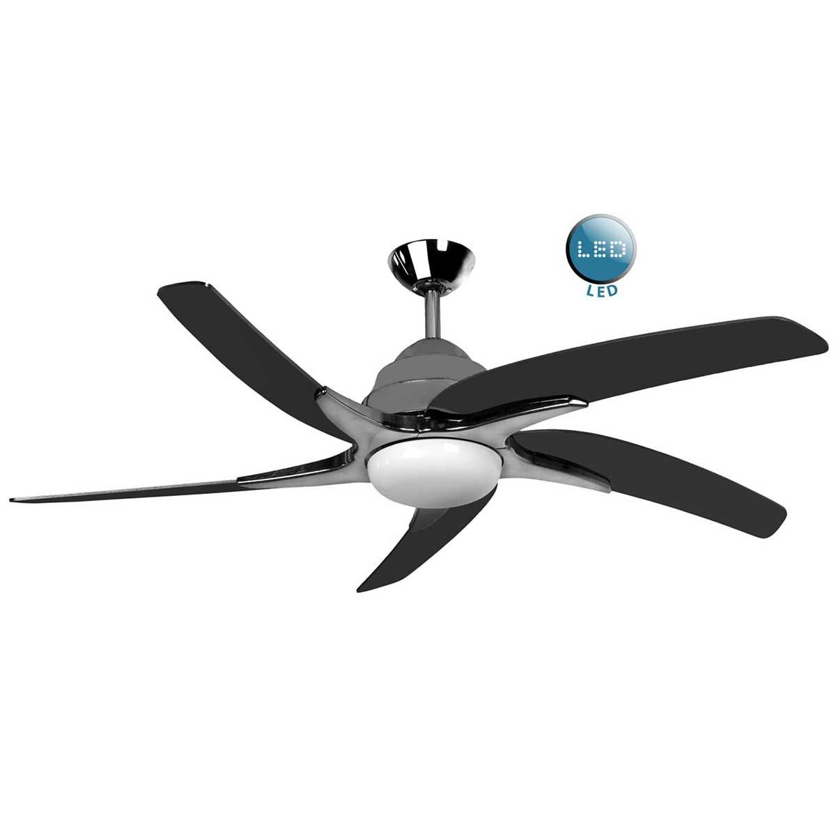 Fantasia Viper Plus Remote 54″ Ceiling Fan LED Pewter / Gloss Black