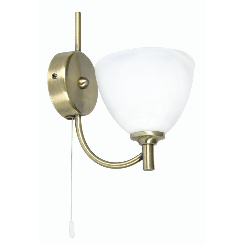 Hamburg Dainty Single Switched Wall Light Antique Brass