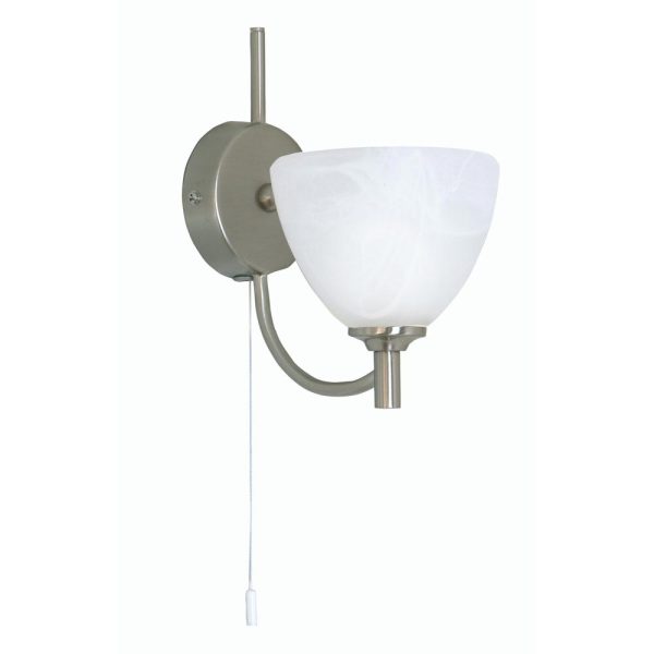 Hamburg dainty single switched wall light in antique chrome main image