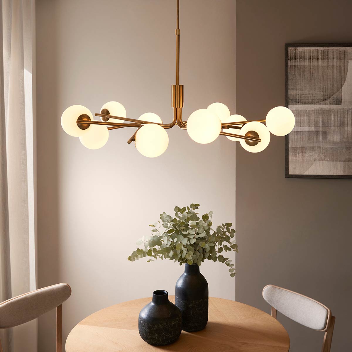 Aaron 10 Light Large Pendant Ceiling Light Aged Brass