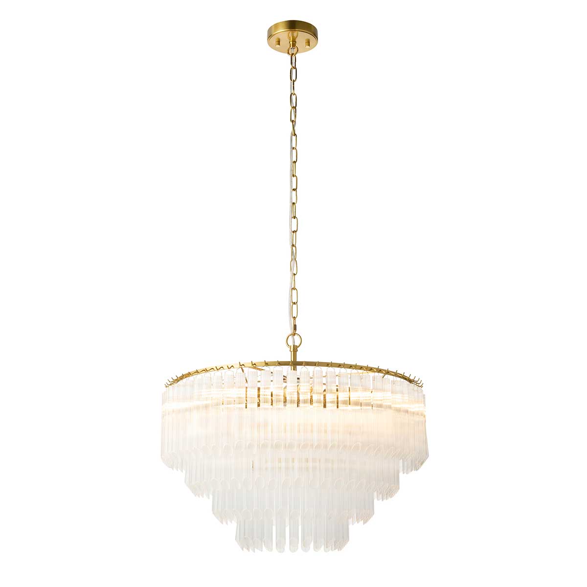 Montpellier 6 Light Aged Brass Chandelier with Tiered Glass
