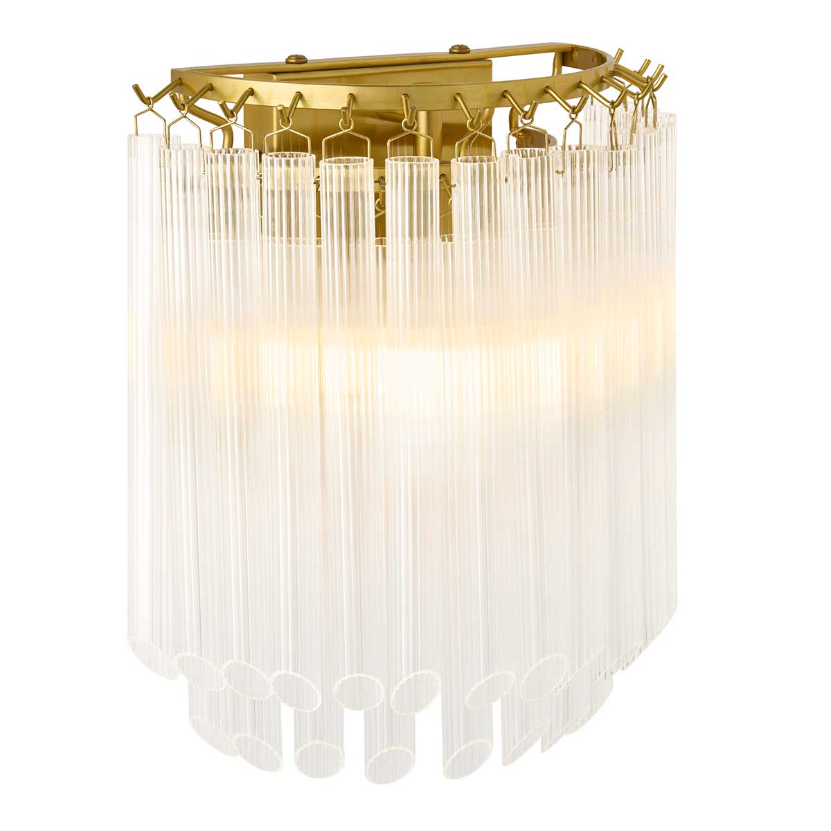 Montpellier Aged Brass Wall Light with Tiered Glass Tubes