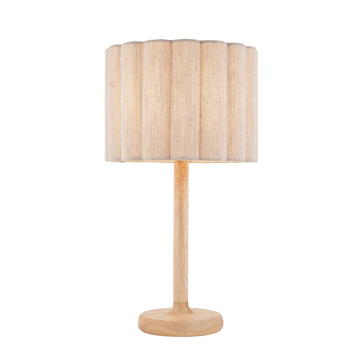 Olson Wooden Table Lamp with Natural Fabric Shade