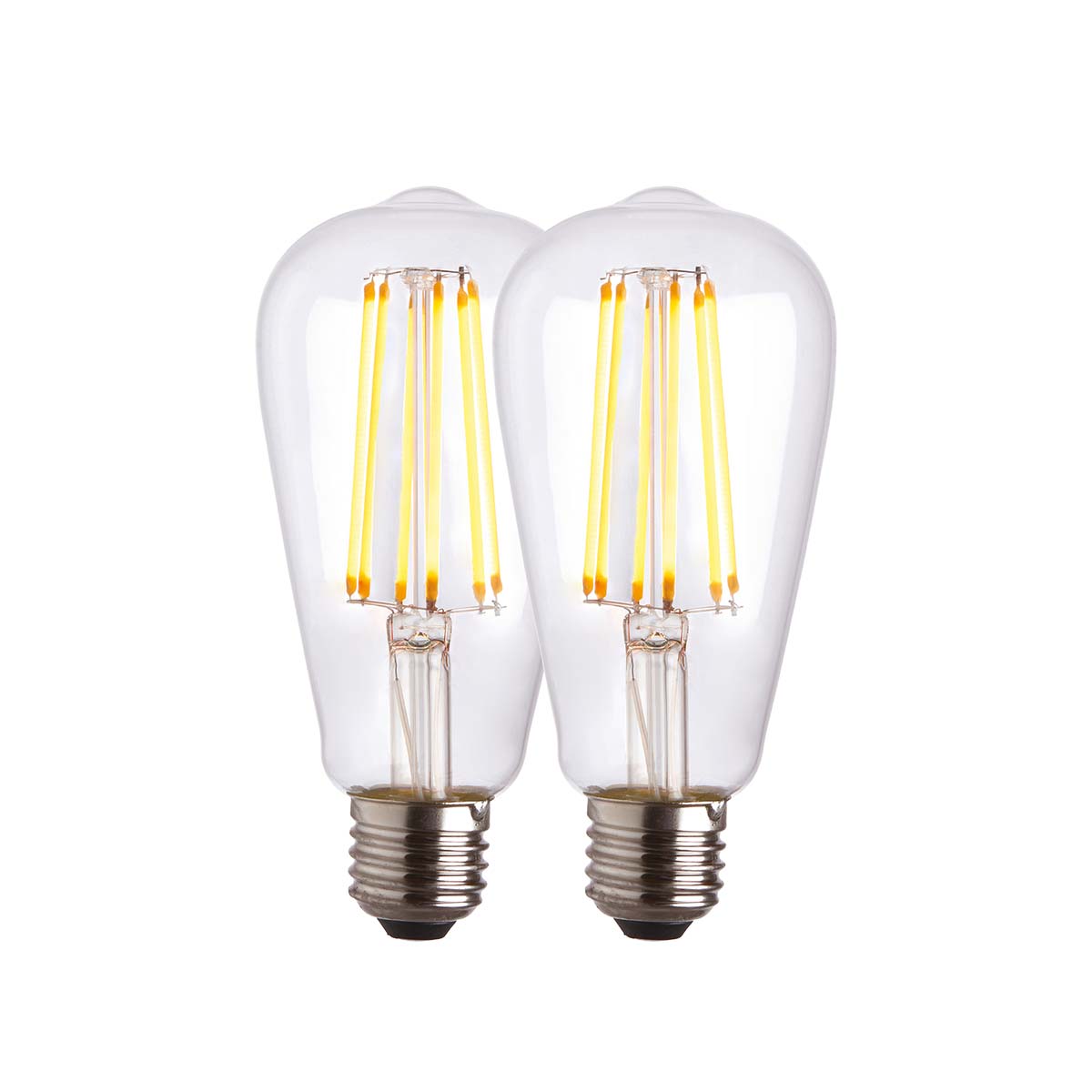 2 Pack Dimmable 6w LED E27 Pear Light Bulbs 650 Lumens