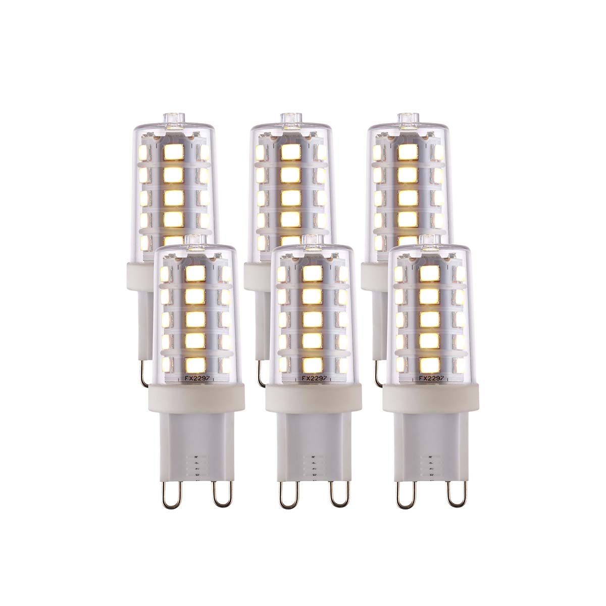 6 Pack Bright 3.7W Cool White G9 Dimmable LED Bulbs 470Lm