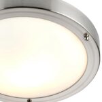 Portico Flush Bathroom Ceiling Light Satin Nickel