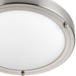 Portico Flush Bathroom Ceiling Light Satin Nickel
