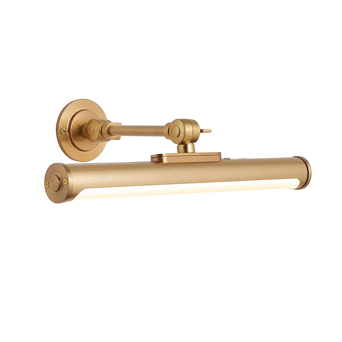 Kas 34cm Tube Rechargeable Picture Light in Warm Brass
