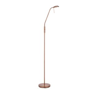 Metis adjustable floor reading lamp in aged copper main image