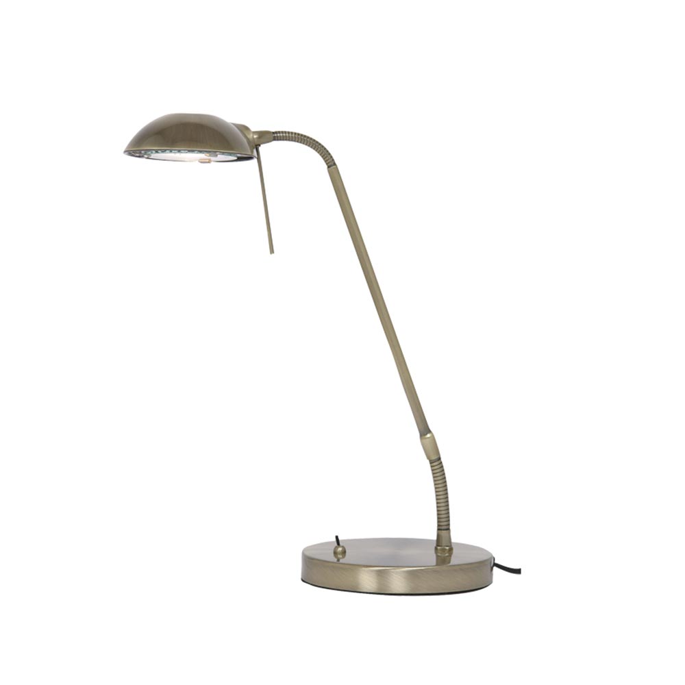 Metis Adjustable Table / Desk Reading Lamp Antique Brass