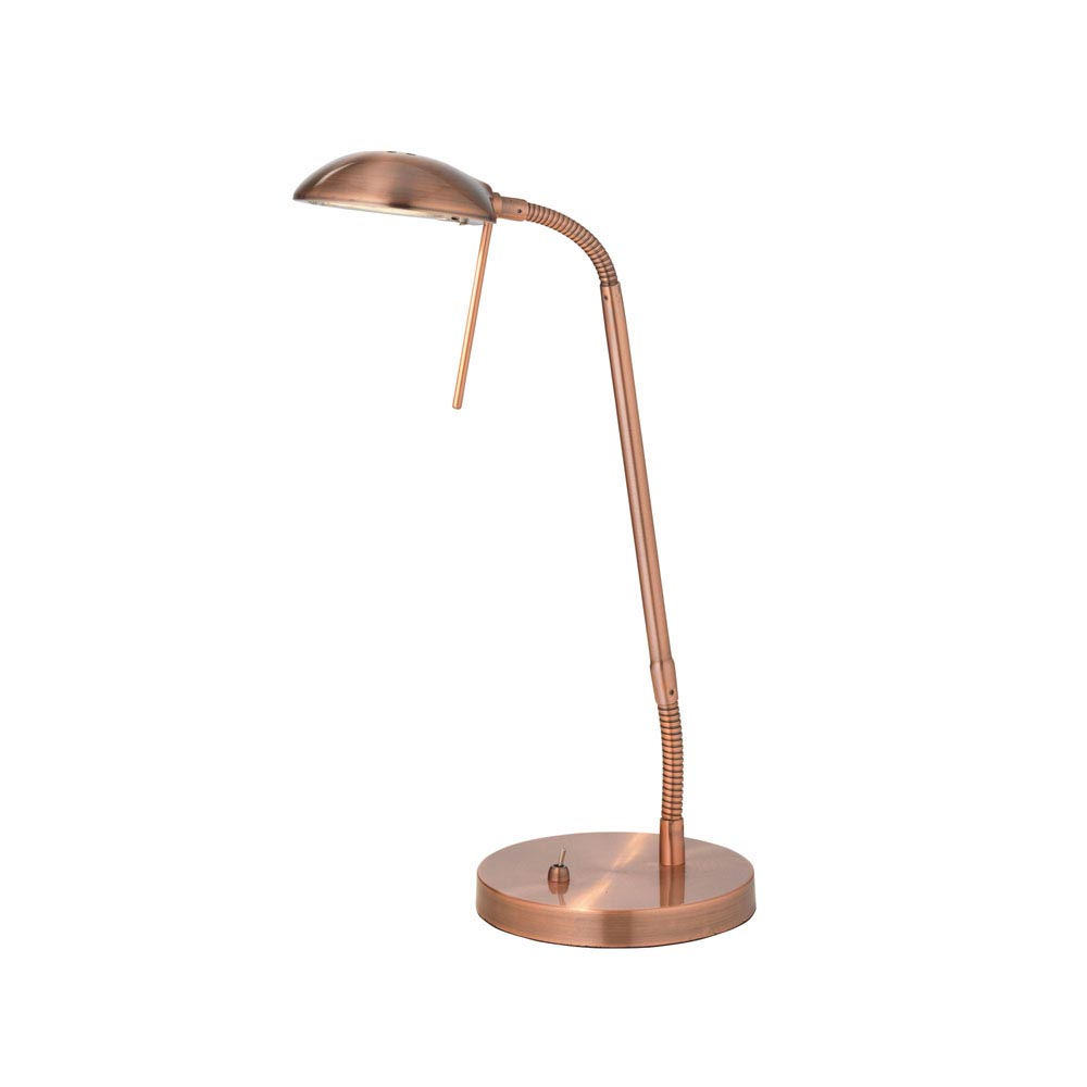Metis Adjustable Table / Desk Reading Lamp Aged Copper