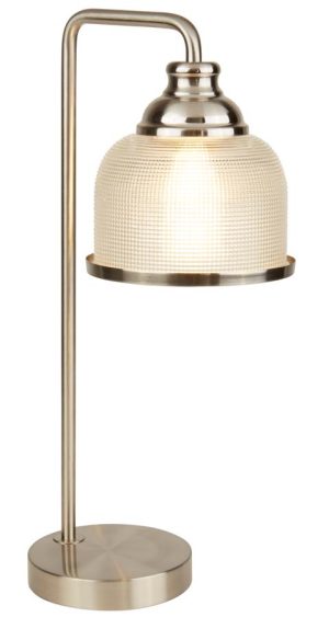 Bistro II 1 light table lamp in satin silver